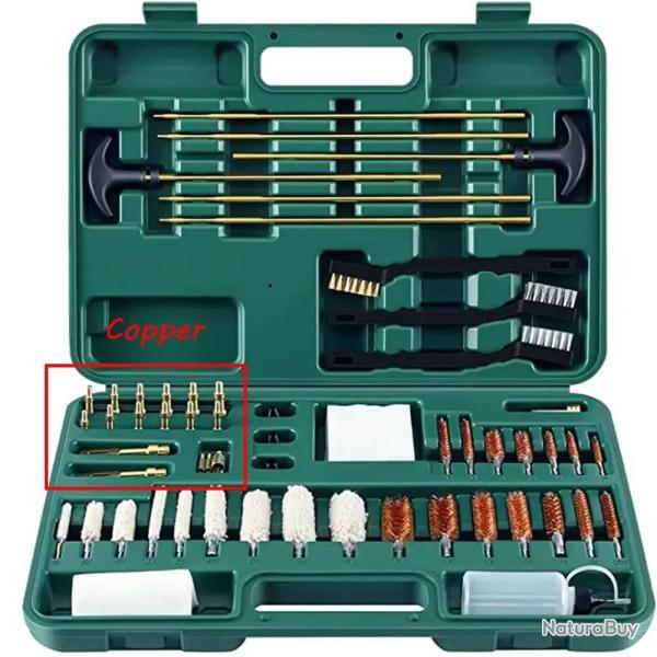 Kit Nettoyage Armes Universel Laiton Cal � Fusil Chasse Pistolet Carabine Mallette Compl�te Pro Vert