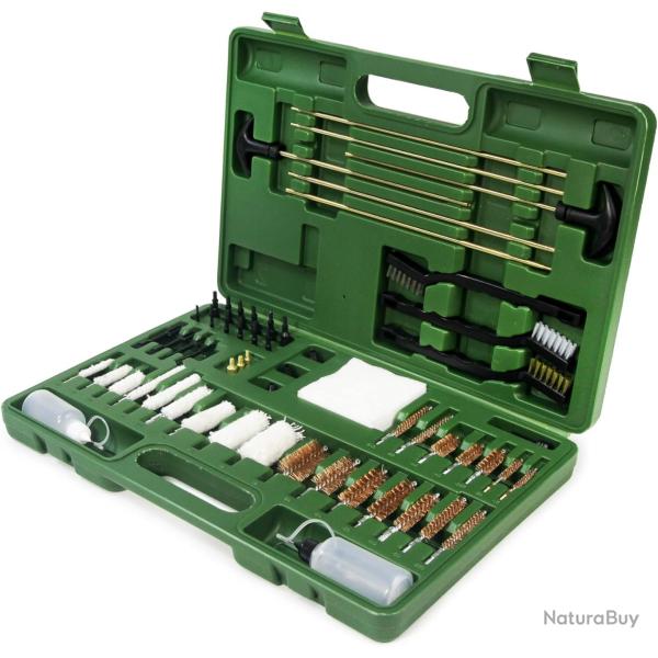 Kit de Nettoyage Universel Multi-Calibres en Laiton Mallette Rigide pour Fusils Carabines / pistolet
