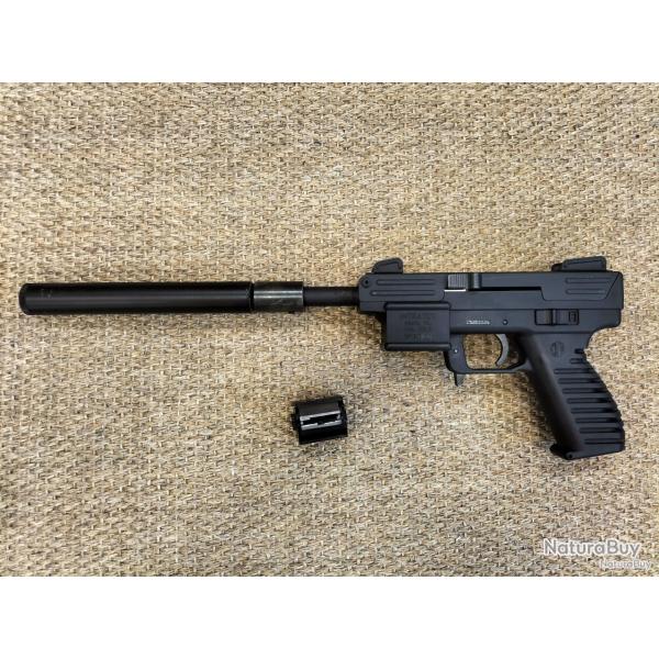 Pistolet intratec sport 22 cal 22lr avec silencieux- PRIX DEPART 1 EUROS SANS PRIX DE RESERVE