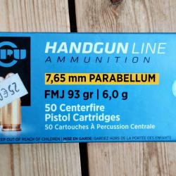 7.65 para cartouches PPU 93 gr - boite 50