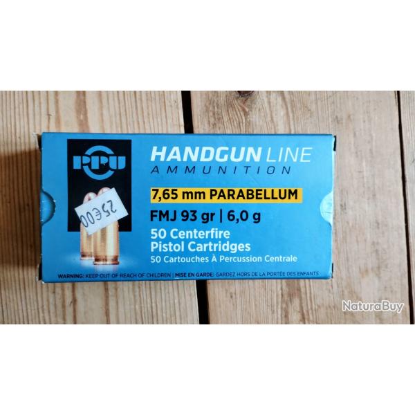 7.65 para cartouches PPU 93 gr - boite 50