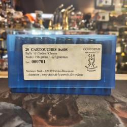 20 balles 8x60S Nolasco 196 gr 12,7g