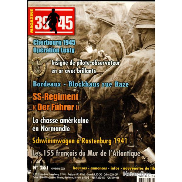 39-45 Magazine 261, blockhaus rue raze bordeaux, chasse us normandie, insigne aviation germanique
