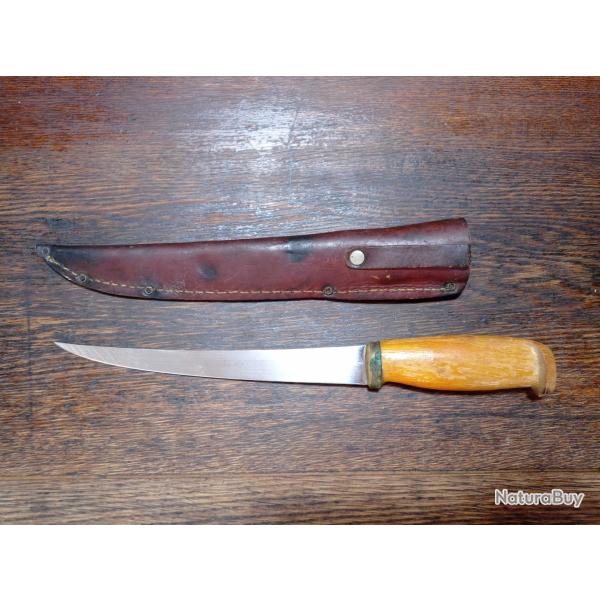 Couteau Finlandais avec fourreau cuir - p�cheur - BE