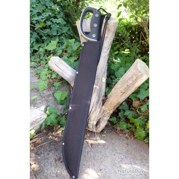 Sabre Cavalerie Pirate Machetter Lame Acier 3Cr13 Finition Black Manche Abs Etui Nylon Tactical
