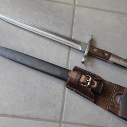 979490 Ba&iuml;onnette Suisse Mod&egrave;le 1918 + PF. Pour fusil Schmidt-Rubin mod&egrave;le K 31 ou k11