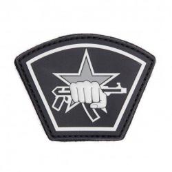 Patch 3D PVC Russie &eacute;toile et poing (101 Inc) Noir