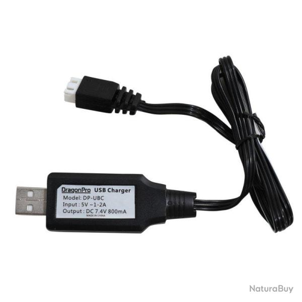 Chargeur Batterie LiPo Cable 7,4v USB (DragonPro)