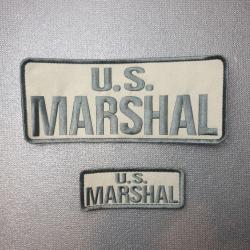 Lot U.S. Marshal Grand Patch Dorsal BROD&Eacute; et Petit Patch Poitrine