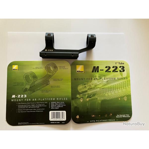 Montage lunette sur rail Picatinny marque NIKON M223 - diam�tre 1'' inch/pouce