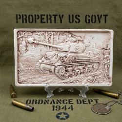 Bas relief Char Sherman D-DAY 1944