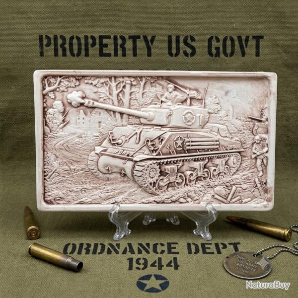 Bas relief Char Sherman D-DAY 1944