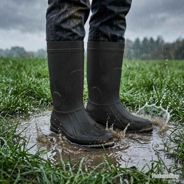 Bottes de Pluie PVC Taille 44 Noir
