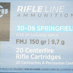 MUNITIONS PPU/PARTIZAN 30-06 SPRG GARAND FMJ 150GR X20
