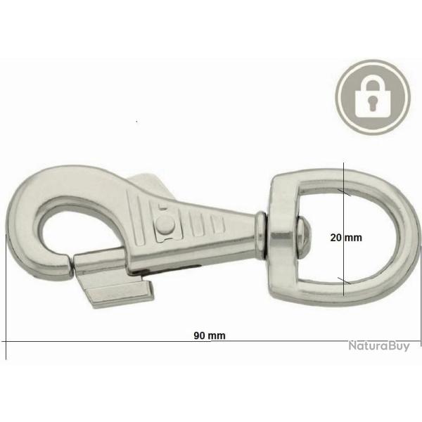 Mousqueton 90 / 20 R S avec verrou de s�curit�