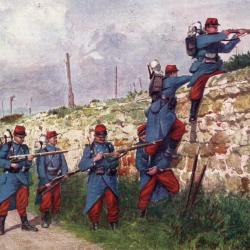 Carte postale ancienne illustr&eacute;e de soldats fran&ccedil;ais -N&deg;8401