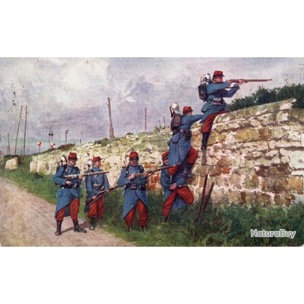 Carte postale ancienne illustr�e de soldats fran�ais -N�8401
