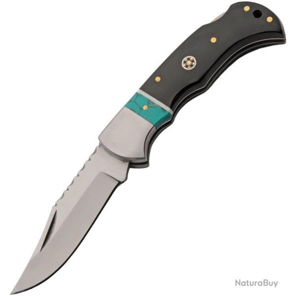 Couteau pliant traditionnel corne de buffle Black messa