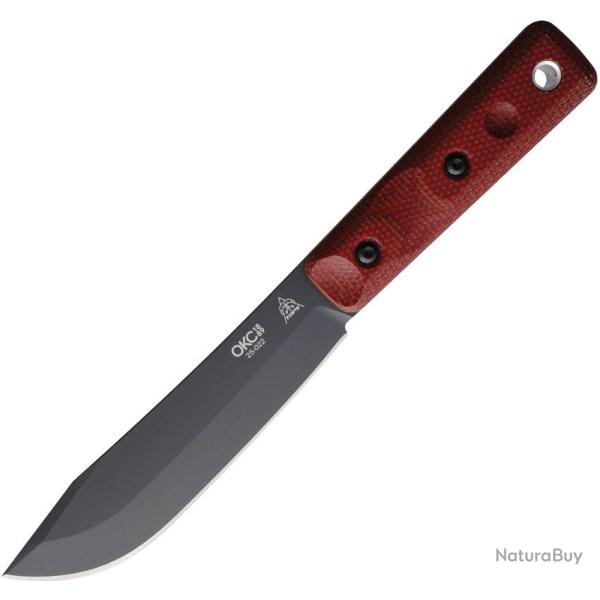 Couteau fixe chasse et outdoor Ontario/TOPS Xl Hunter Red Micarta Sniper Grey