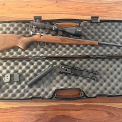 Carabine CZ 457 luxe 22lr tout &eacute;quip&eacute; ( tr&eacute;pied-silencieux- lunette walther 3-12x56- accessoires)
