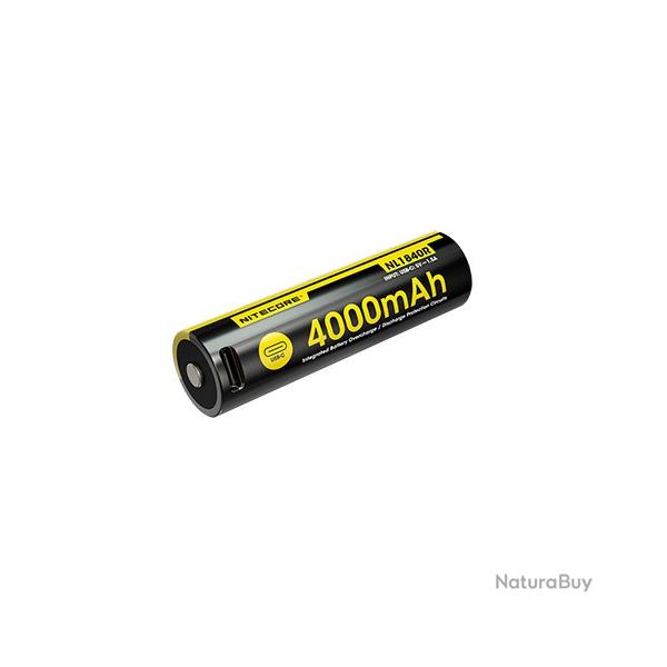 Batterie Li-ion Nitecore NL1840R 4000mAh 18650 Rechargeable - USB-C Int�gr�
