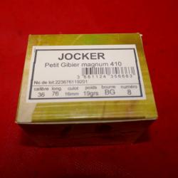 Boite de 25 cartouches de 410 JOCKER 19G Bourre Grasse Plomb de 8