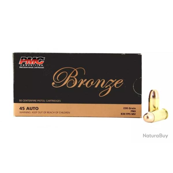 Vente Group�e ! Pack 500 munitions PMC Cal. 45 ACP 230gr FMJ