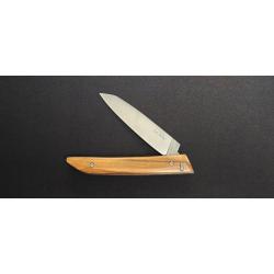 Le Klic JP Hontanx Manche Ch&ecirc;ne - Couteau Pliant 12C27N avec Verrouillage Bouton Poussoir - R&eacute;f. KCH