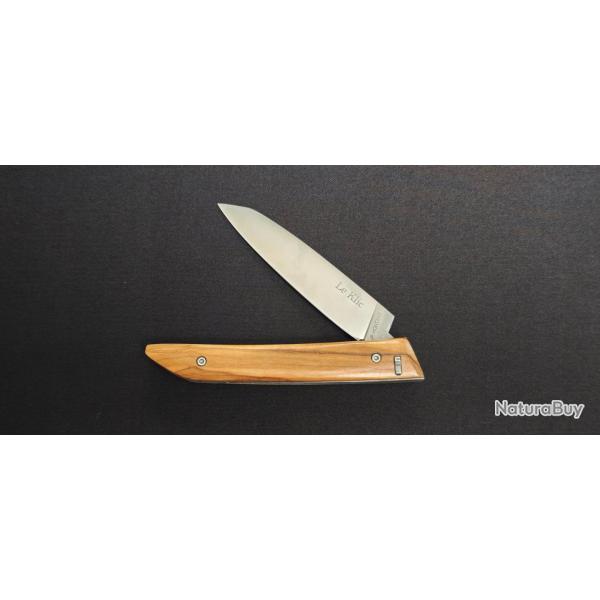 Le Klic JP Hontanx Manche Ch�ne - Couteau Pliant 12C27N avec Verrouillage Bouton Poussoir - R�f. KCH