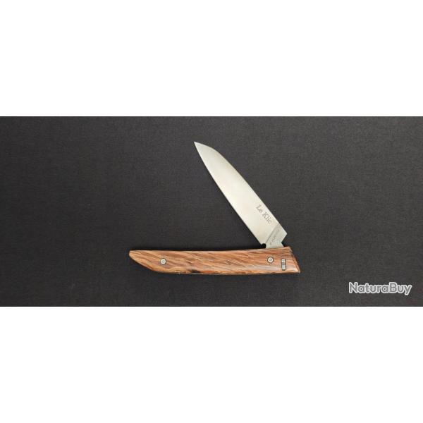 Le Klic JP Hontanx Manche Olivier - Couteau Pliant 12C27N avec Verrouillage Bouton Poussoir - R�f. K