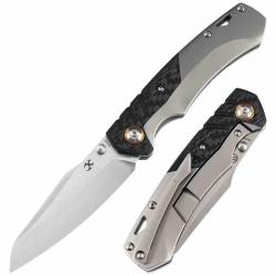 Couteau Kansept Weim Lame Acier CPM S35VN Manche Fibre de Carbone Twill Titane Framelock K1051A1