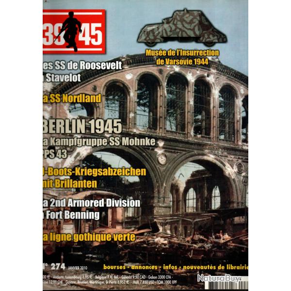 39-45 Magazine 274 berlin 1945, nordland, insigne u-boot, mus�e varsovie, pont de stavelot d�c.1944
