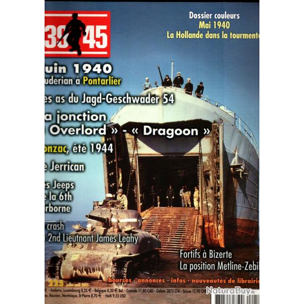 39-45 Magazine 225, juin 140 blind�s � pontarlier, le jerrican, jeeps 6th airborne, fortif. bizerte