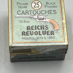 25 Munitions 10.6mm Reichsrevolver en Bo&icirc;te M&eacute;tallique d'Origine