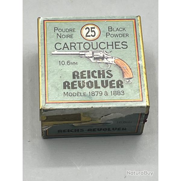25 Munitions 10.6mm Reichsrevolver en Bo�te M�tallique d'Origine