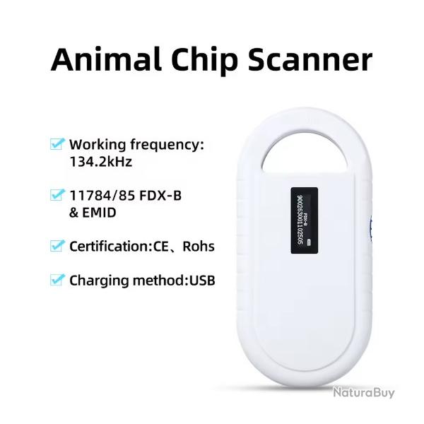 Scanner pour animaux de compagnie avec �cran, d�terminer la micropuce