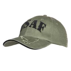 Casquette USAF brod&eacute;e vintage noir, taille r&eacute;glable