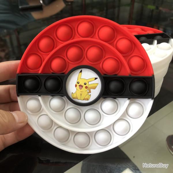 Jouet Pop Fidget anti Stress arc en ciel Pokemon Pikachu Push Bubble pour adultes et enfants 12.3cm