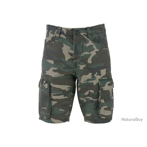 Short cargo d�lav� Fostex Garments Coloris Camo Woodland