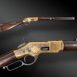 CARABINE WINCHESTER MOD. 1866, YELLOW BOY - GRAV&Eacute;E D'USINE - PROVENANCE & PUBLICATION