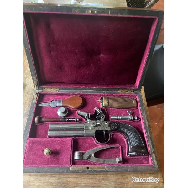 Pistolet � silex � syst�me 4 canons