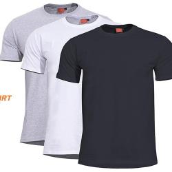 Lot de 3 T-shirts unis Orpheus Pentagon Tactical Coloris Gris Chin&eacute;, Blanc, Noir