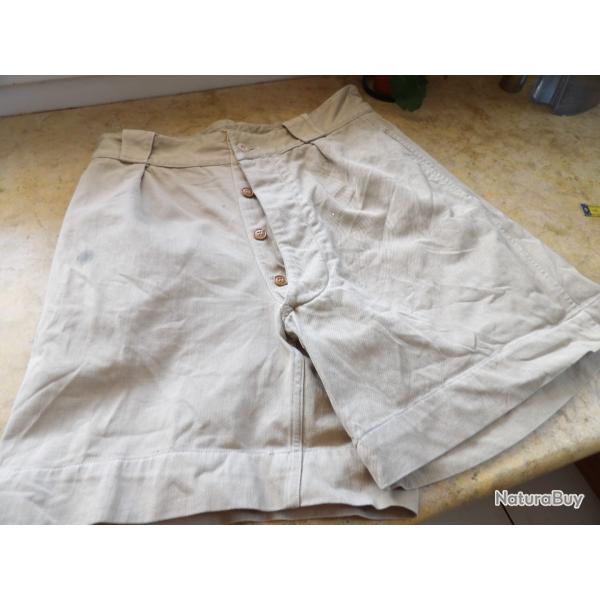 short beige T42 r�glementaire arm�e Fr Fran�aise guerre Alg�rie sable bermuda