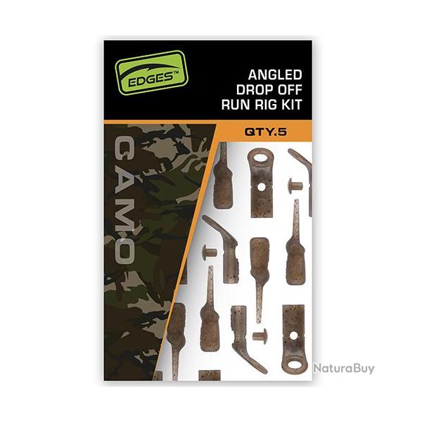 Kit Montage Fox Edges Camo Angled Drop Off Run Rig (par 5)