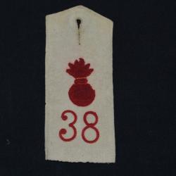 PATTE D'EPAULE ALLEMANDE ARTILLERIE DE CAMPAGNE n&deg;38-GERMAN SHOULDER BOARDS FAR 38-1&deg; WW-GUERRE 1914