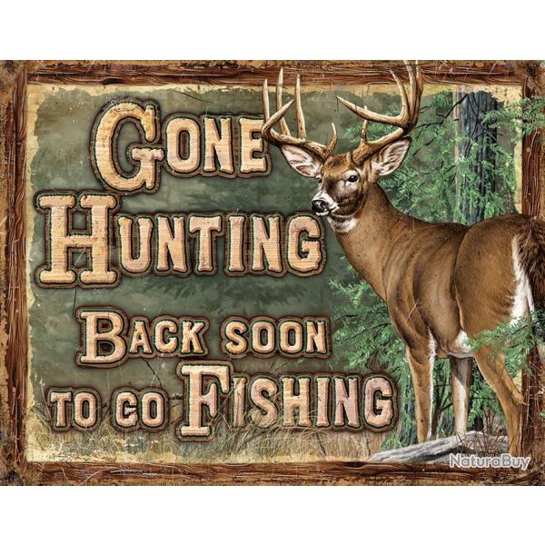 Affiche m�tallique en relief 30 x 40 cm Chasse