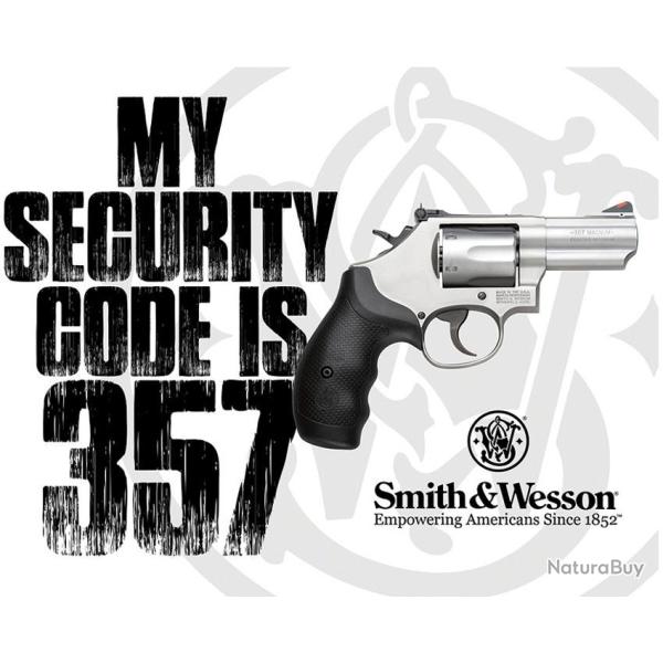 Affiche m�tallique en relief 30 x 40 cm Smith & Wesson My Security