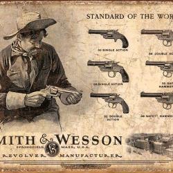 Affiche m&eacute;tallique en relief 30 x 40 cm Smith & Wesson