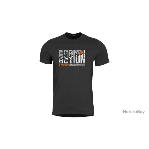T-Shirt Born for Action Pentagon Tactical Coloris Noir