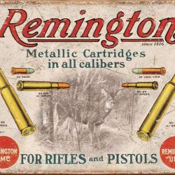 Affiche m&eacute;tallique en relief 30 x 40 cm Remington